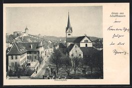 Schaffhausen, Strasse am Münsterplatz