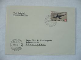 1944 Jubiläumsflug 25 J. CH-Luftpost GE -> ZH SBK F40