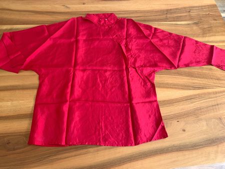 Rote Seidenbluse von Chaque-Fois Gr. 42