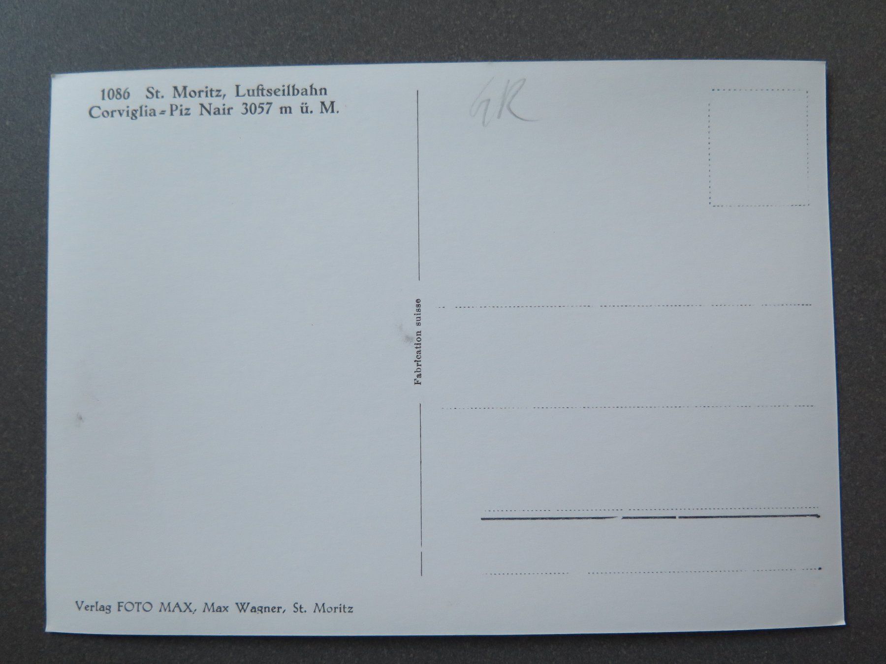 Cartoline postali: ST. MORITZ - LUFTSEILBAHN CORVIGLIA-PIZ NAIR – Usato da Wittenbach venduto da lipasal 1