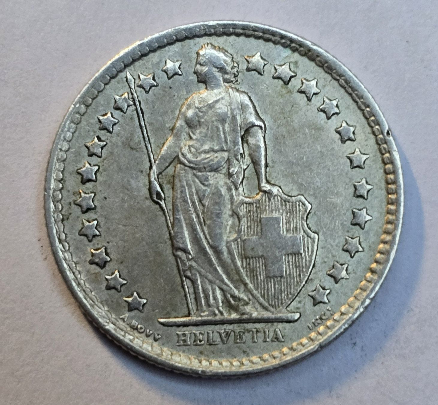 Alle Münzen: 50 Rp. 1959 Silbermünze – Gebraucht aus Hornussen von Corvette- 1