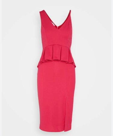 Midi Dress / Cocktailkleid Gr. 34 dark fuchsia, enganliegend