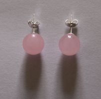 NEU: Rosenquarz Ohrstecker Ohrringe Edelsteinschmuck