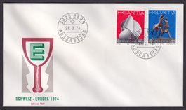 1974 EUROPA FDC im US-Format, illustriert und adresslos