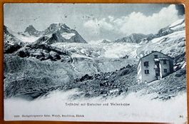 Zermatt - Trifthôtel mit Gletscher und Wellenkuppe  1918