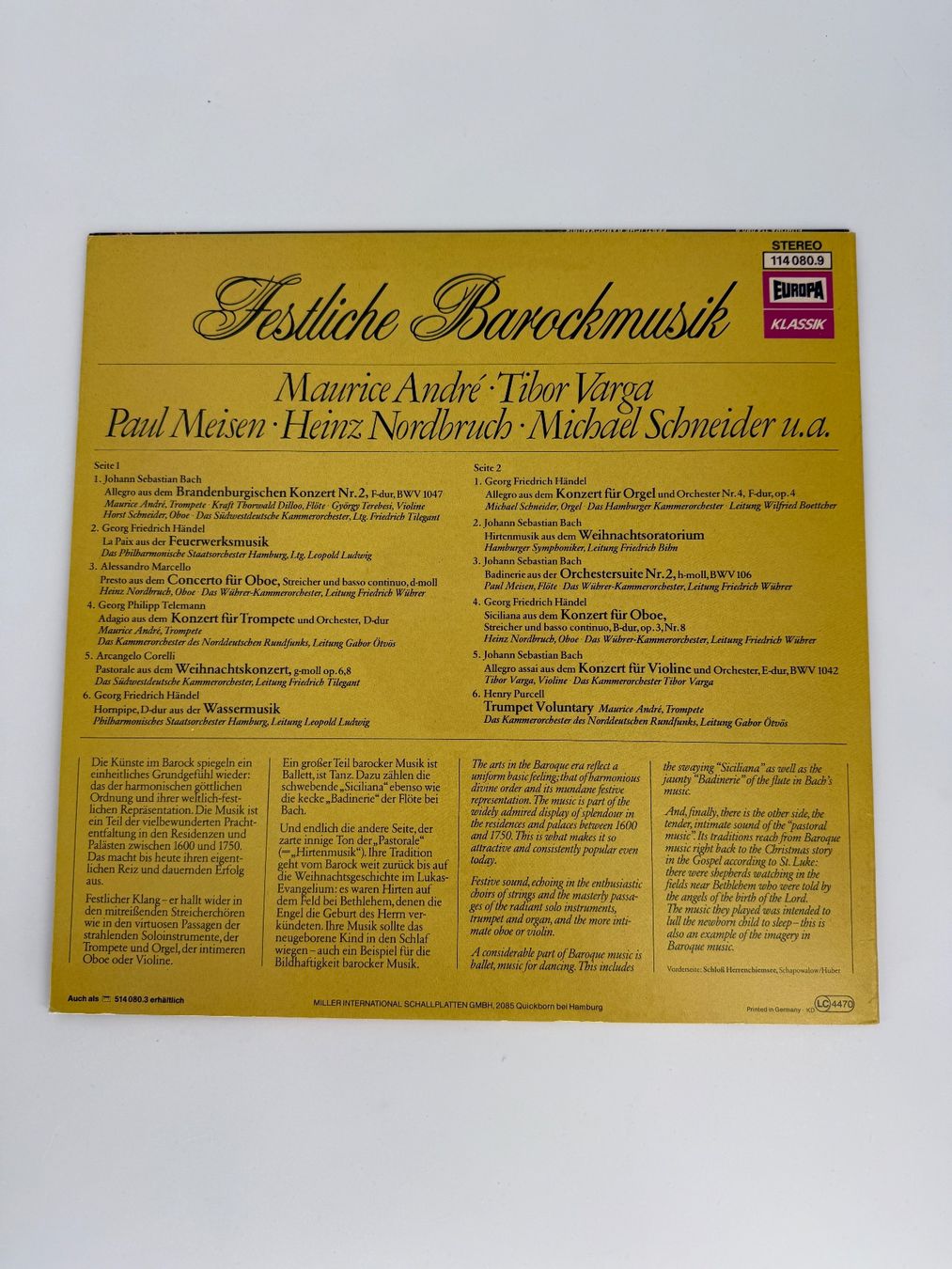 Schallplatten: Festliche Barockmusik LP/ Schallplatte – Gebraucht aus Auenstein von moin. 1