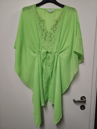 Tunique de plage vert anis/Neuve/Lingadore/T:40 Ajustable.