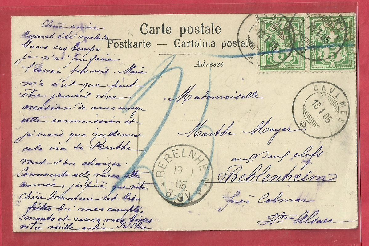 Cartes postales: Baulmes - La Forestière - 1905 – D'occasion à Fislisbach par Porano 1