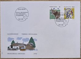 Suisse Timbres Ordinaires 1992 First Day !!!