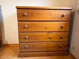 Commode artisanale en pin massif – 4 tiroirs – bois massif
