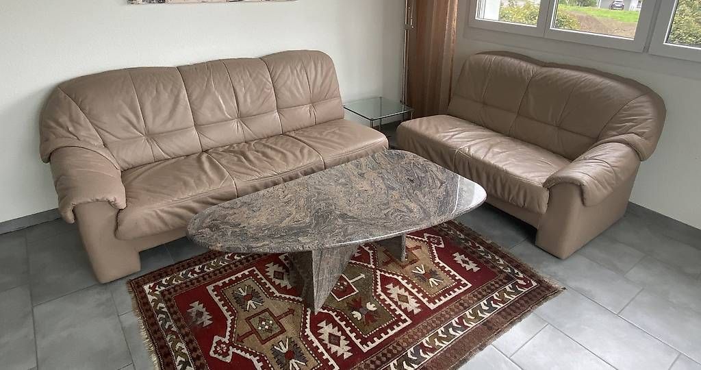 Sofas: Ledersofa 2-teilig mit Tisch – Gebraucht aus Wetzikon ZH von davos74 1