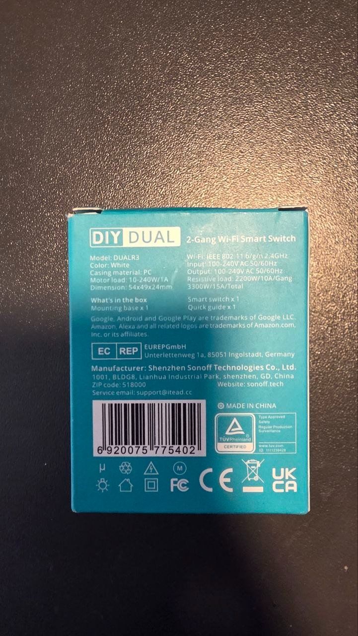 Sonoff Schalter: Sonoff 2-Gang Wi-Fi Smart Switch DUALR3  – Neu (gemäss Beschreibung) aus Aarburg von swiss_it_guy 1