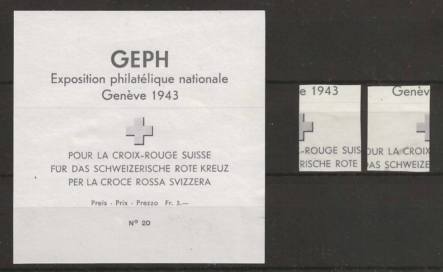 Tous les timbres: 1943 : Genfer Block W18 + Einzelwerte – D'occasion à Gümligen par Geniusbuy 1