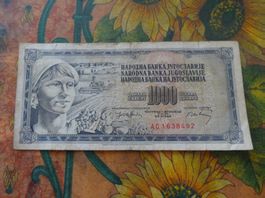 YOUGOSLAVIE  1000  Dinara  Billet
