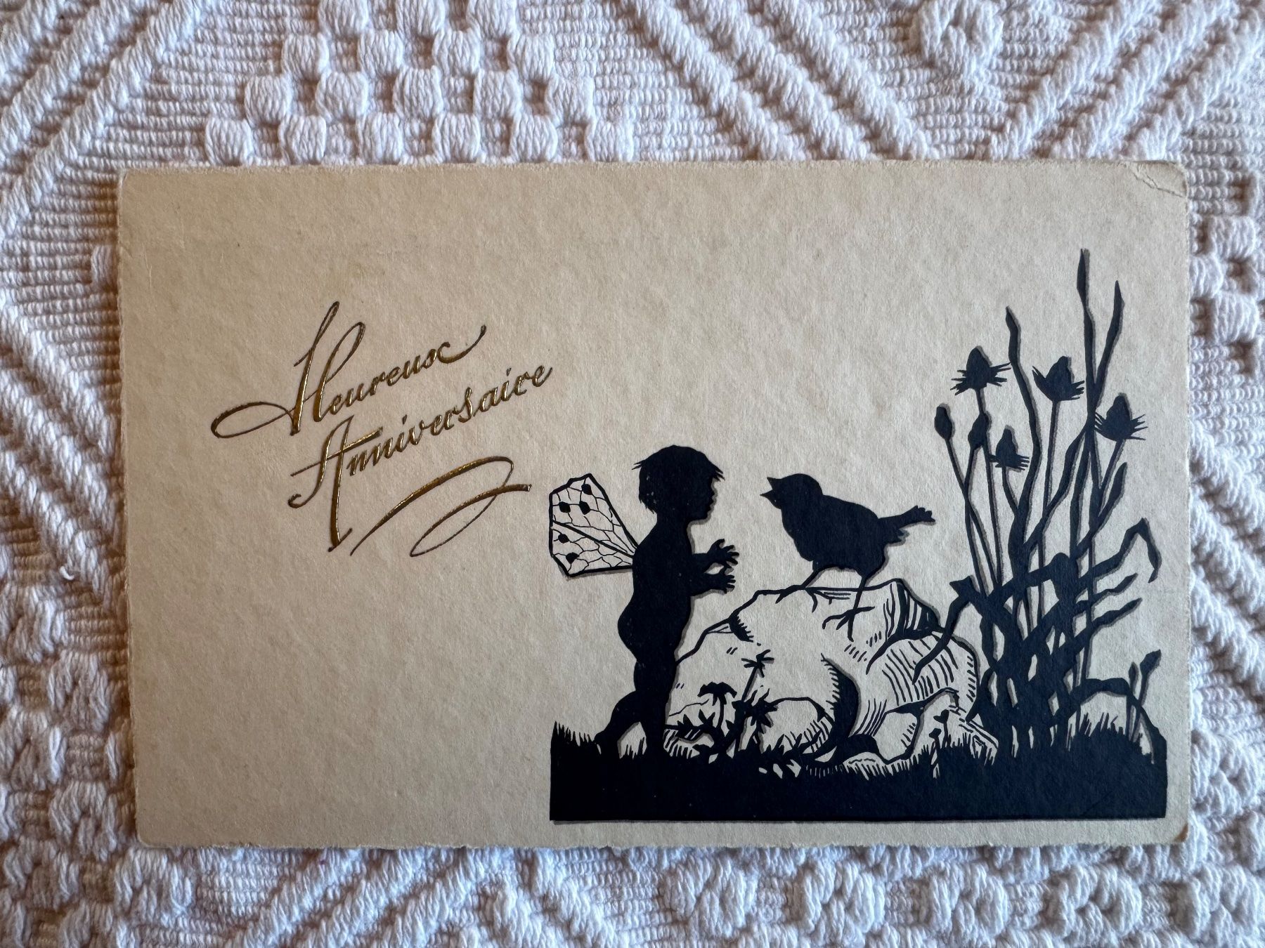 Cartoline postali: Ansichtskarte, Heureux Anniversaire, ungelaufen – Usato da Vellerat venduto da joromaur