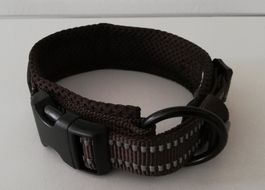 Hundehalsband Nylon Braun XL weich Gepolstert reflektierend