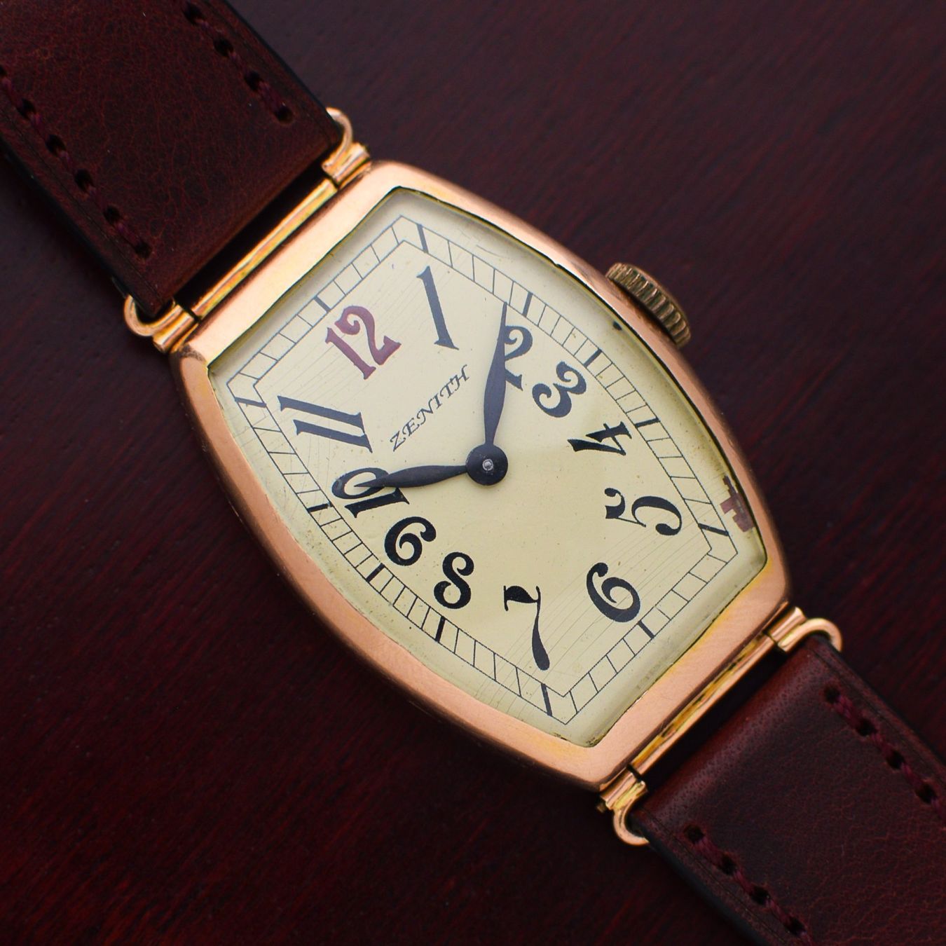 Zenith Uhren: Zenith Tonneau 14kt Rose Gold from 1920s – Gebraucht aus St. Gallen von Andrej99