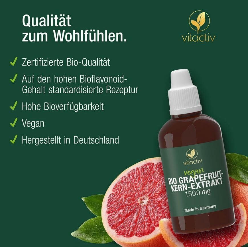 Cibi & Specialità: vitactiv BIO GRAPEFRUITKERN-EXTRAKT 1500 mg – Nuovo e nell'imballaggio originale da Windisch venduto da shop-easy 5