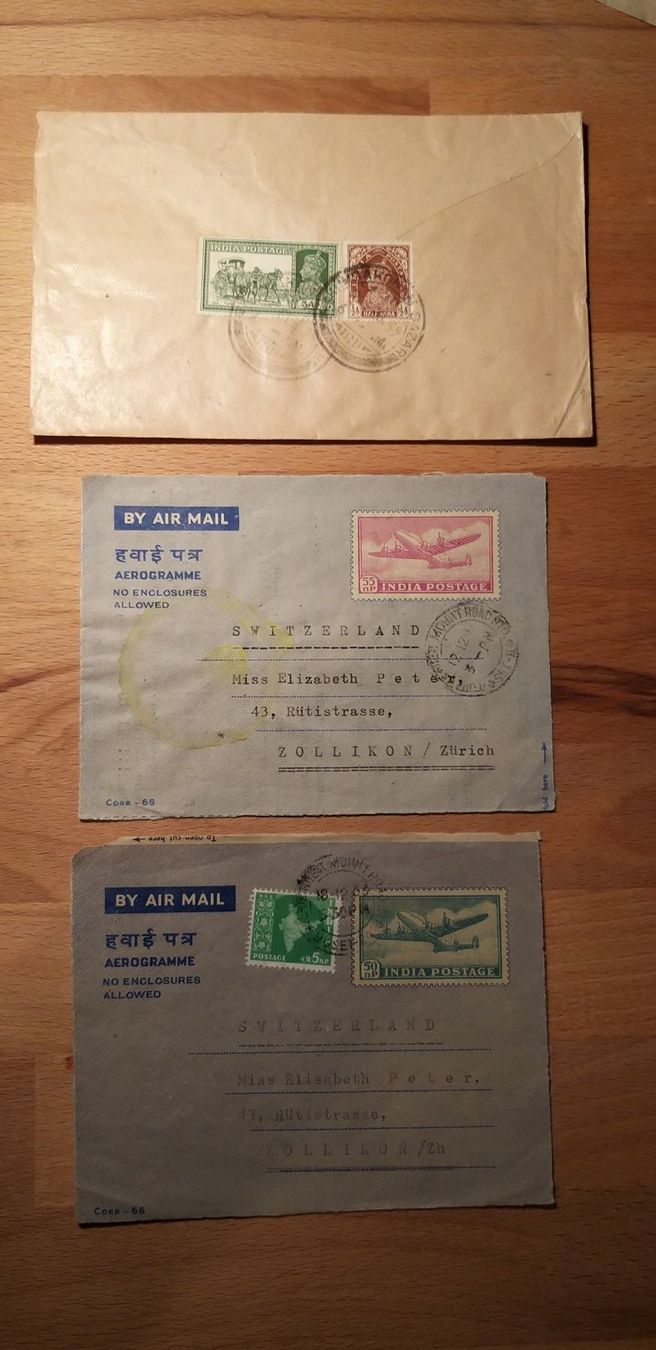 Tutti i francobolli: 5 Belege Indien nach CH 1930er – Usato da Unterägeri venduto da PhilatelieStudiger 3