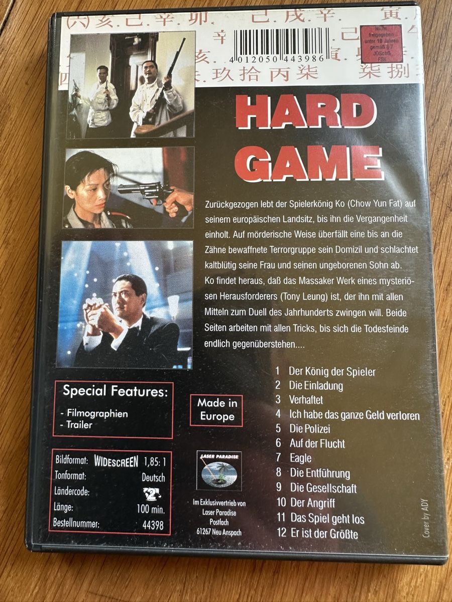 Alle DVDs: Hard Game Eastern Edition, DVD Chow Yun Fat – Gebraucht aus Benken ZH von Audi-erich 1