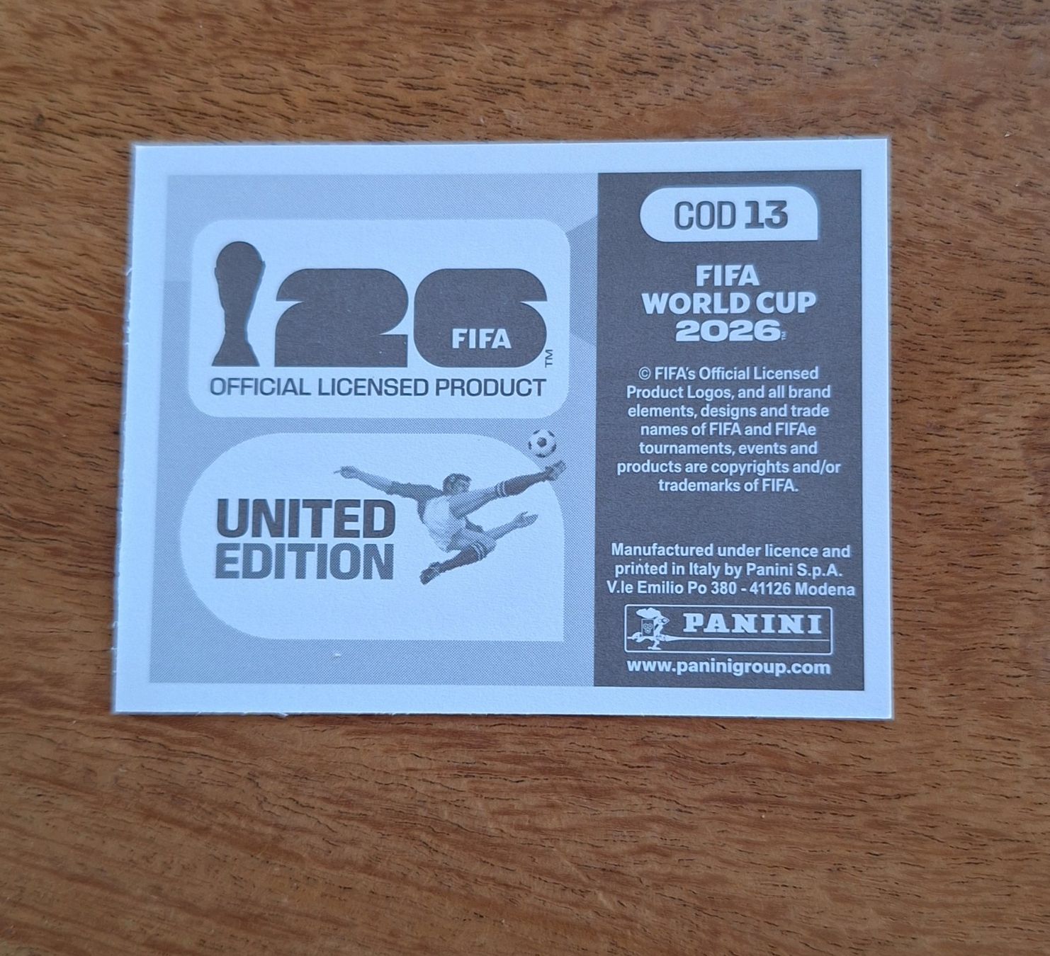 Panini Cartes à collectionner: Panini CONGO DR COD 13 – Neuf (Voir description) à Romanens par Crocette 1