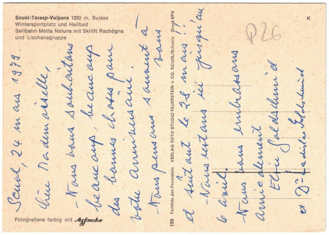 Cartoline postali: Scuol - Gondelbahn + Skilift Rachögna – Usato da Binningen venduto da Mountainrider 1