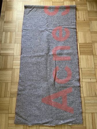 Schal Acne Studios Logo grau rosa