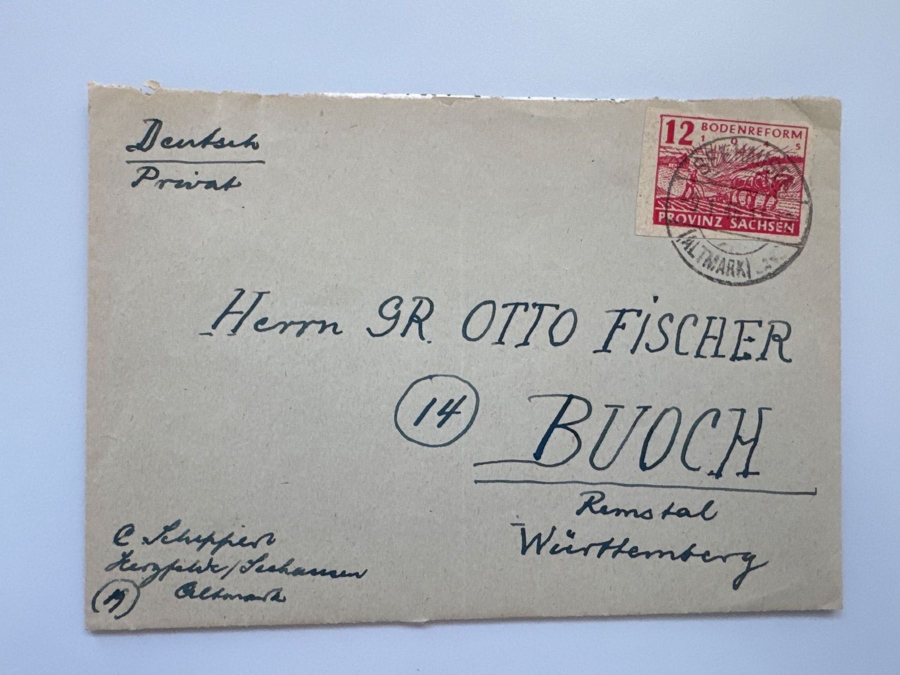Tutti i francobolli: 1946 Brief Bodenreform Provinz Sachsen – Usato da Küssnacht am Rigi venduto da POSTOMASTER