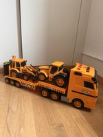 JCB Transport Truck with 2 Tractors, Toy, Yellow