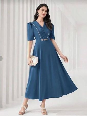 SHEIN Maxikleid Petrolblau Elegant Gr. 38/M NEU