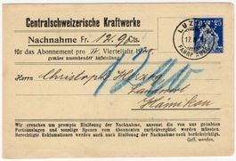 seltene Perfin "Herz" auf Karte von LUZERN nach HÄMIKON