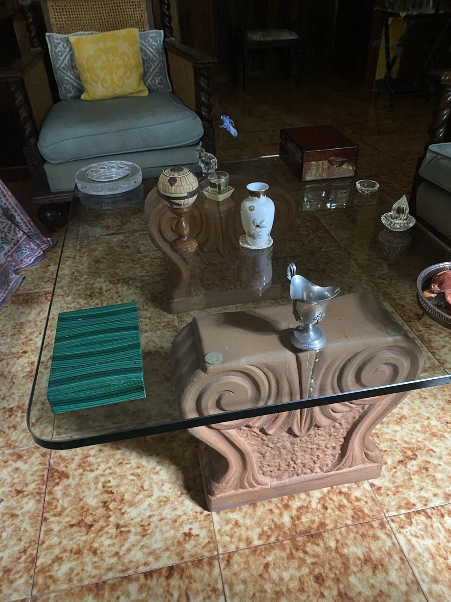 Tavoli: Jolie table basse terrecuite et cristal – Usato da Küssnacht am Rigi venduto da CALIFRASQUI