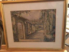 Aquarell signiert Boursin