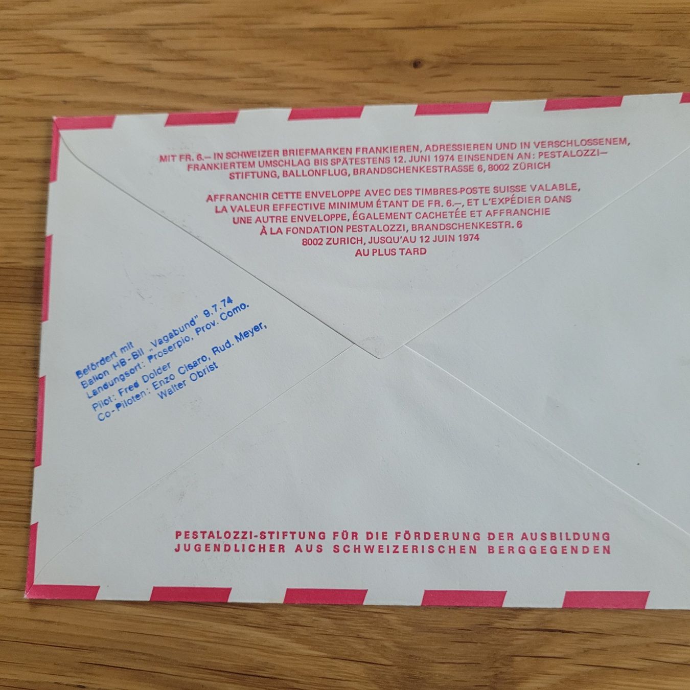 Tutti i francobolli: Luftpost Chiasso Biel 1974 Pro Patria – Usato da Biel/Bienne venduto da Destockweb 1