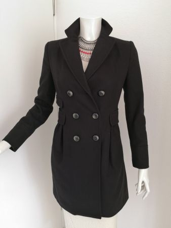 🤩MANGO SUIT DOPPELREIHE WOLL-MANTEL SCHHWARZ NEU & ARMANI P