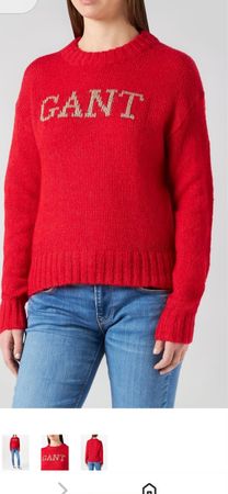 Gant Pullover rot mit Logo Schriftzug Grösse S