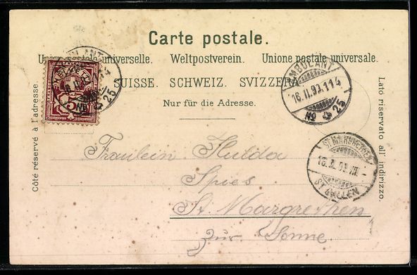 Ansichtskarten: Litho Sargans, Totalansicht, Hotel Thoma – Gebraucht aus Berlin von bartko-reher 1