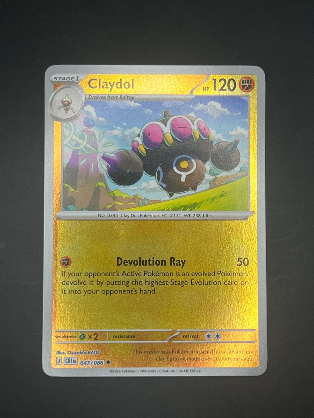 Pokémon Sammelbilder & Trading cards: Pokemon Claydol Reverse 047/086 CRI EN 2026 – Gebraucht aus Winterthur von WintiCollect