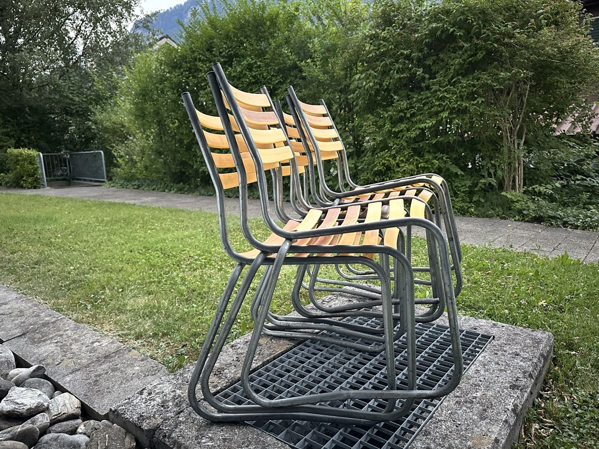Stühle: 7x Schaffner oder Bättig Vintage Stühle mit Kufen Outdoor  – Gebraucht aus Niederurnen von KEVIN078 5