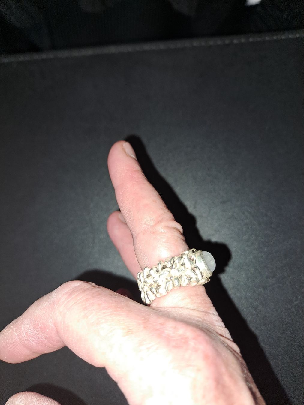 Anelli: Silber Ring mit einem Mondstein, 925 Silber, Grösse 1,8 cm – Usato da Belp venduto da bea_2752 1