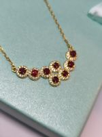 Goldkette mit Rubin aus 925 Silber - Sommer Schmuck
