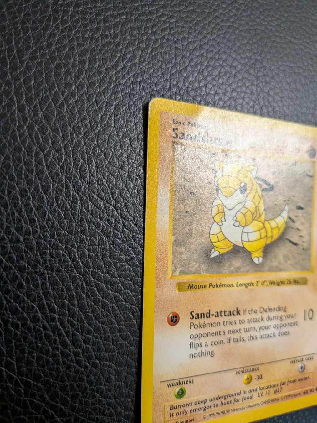 Pokémon Carte collezionabili: 1999 Base Set Shadowless Sandshrew 62/102 Ab 1 – Usato da Paradiso venduto da Pkmn10 1