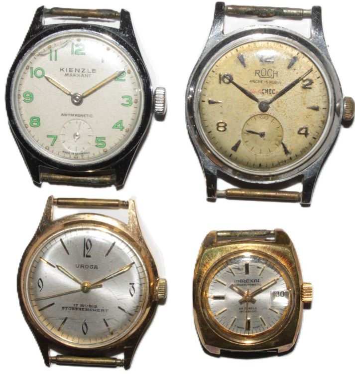 4x alte mechanische Uhren / Kienzle, Roch, Uroga, miraxel (Gebraucht ...