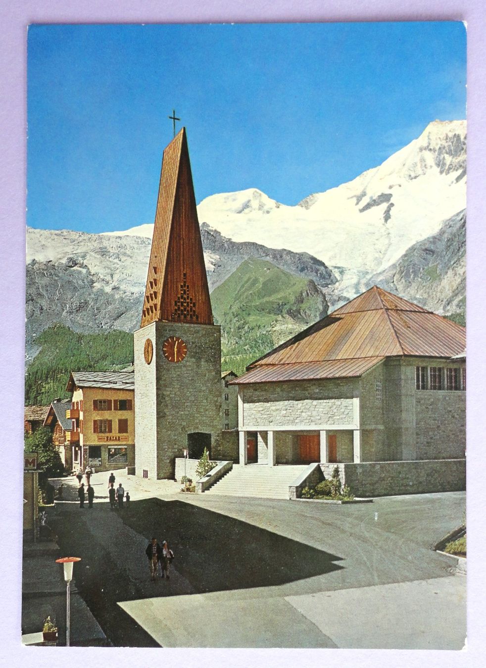 Cartes postales: Saas-Fee, Neue Kirche – D'occasion à Fétigny par Billy2miny