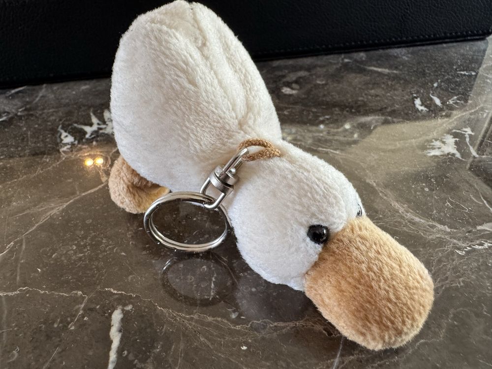 Lisbeth Dahl Schlüsselanhänger Ente Mit Krönchen | Hochglanzpoliertes Metall | Ø Ca. 3,3 Cm Großer Ring