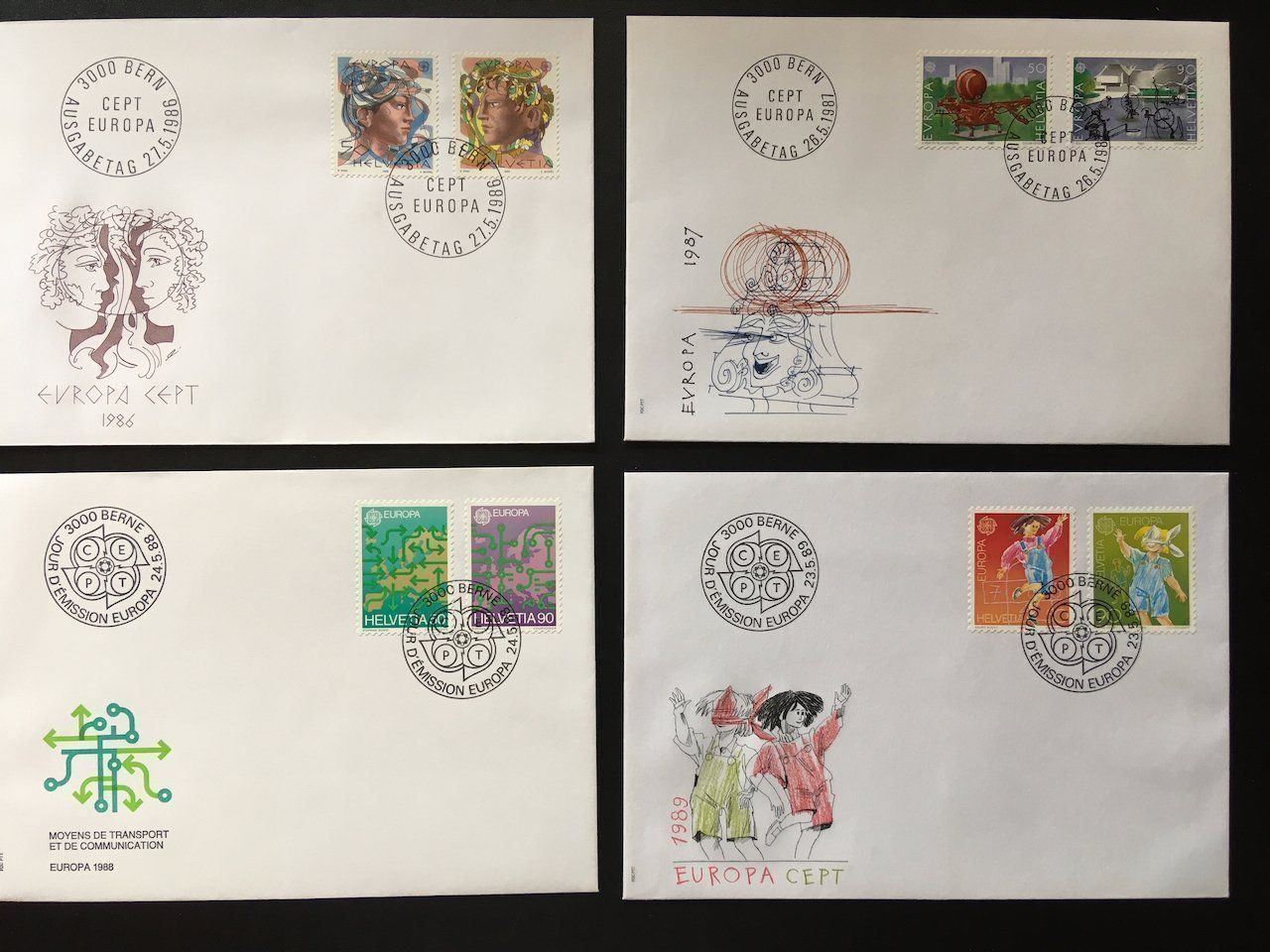 Tutti i francobolli: Europa Cept 9 FDC 1982-90 – Usato da Nesslau venduto da andi_hon 1