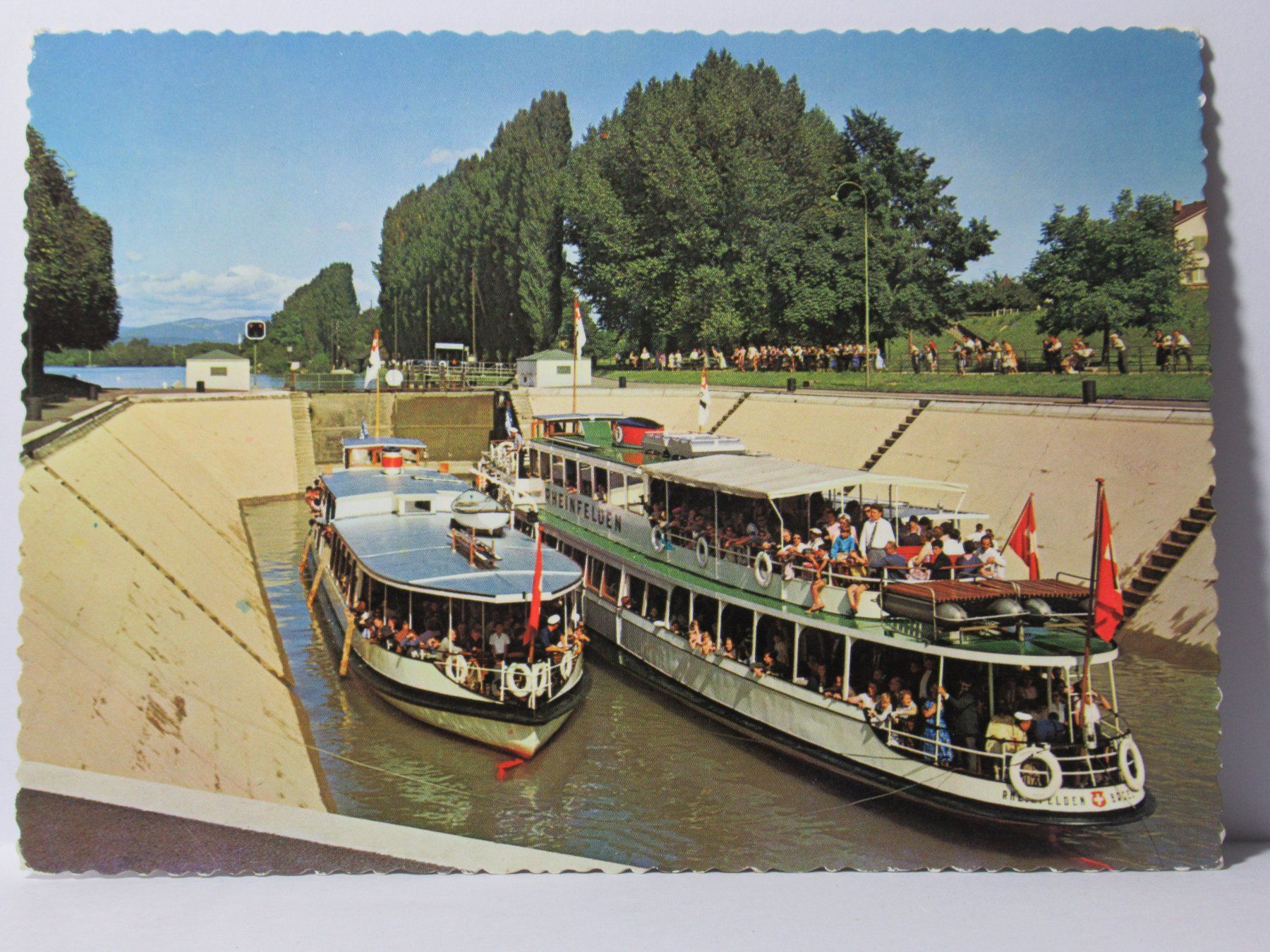 Cartoline postali: Schiff Rheinfelden in der Schleuse Augst 1963 – Usato da Grenchen venduto da Bluemchen1900
