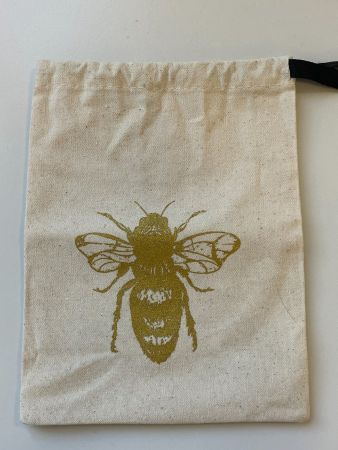 Stoffbeutel mit Bienenmotiv – Baumwolle Natur