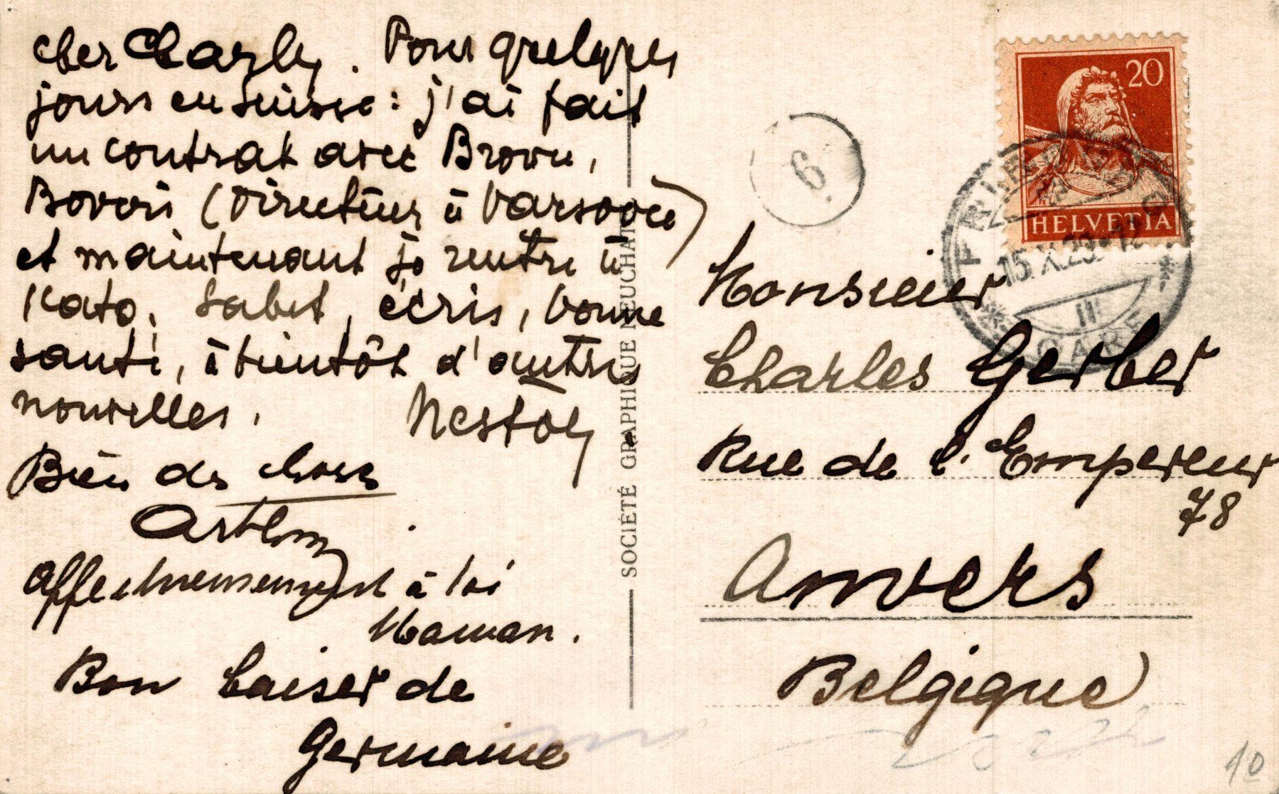 Ansichtskarten: Fribourg. Quartier de Gambach – Gebraucht aus Bronschhofen von Astore 1