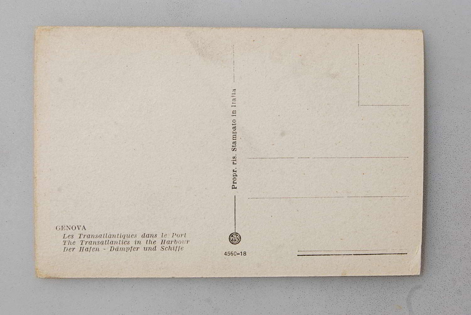 Cartoline postali: AK Genova - I grandi transatlantici – Usato da Rüfenacht BE venduto da Toro06 1